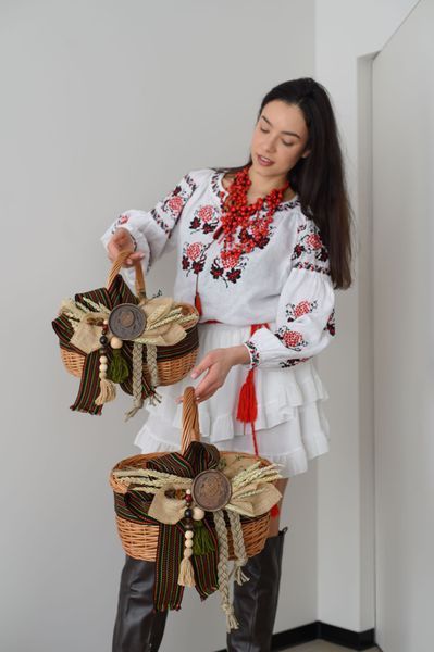 Великодній етно-кошик "Оберіг" 35 см  0700 фото